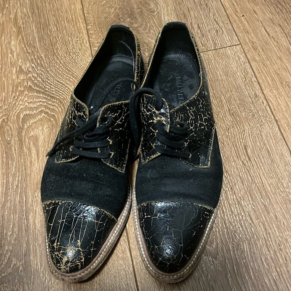 Billy Reid Shoes - Billy Reid Crackled Leather & Suede Loafers